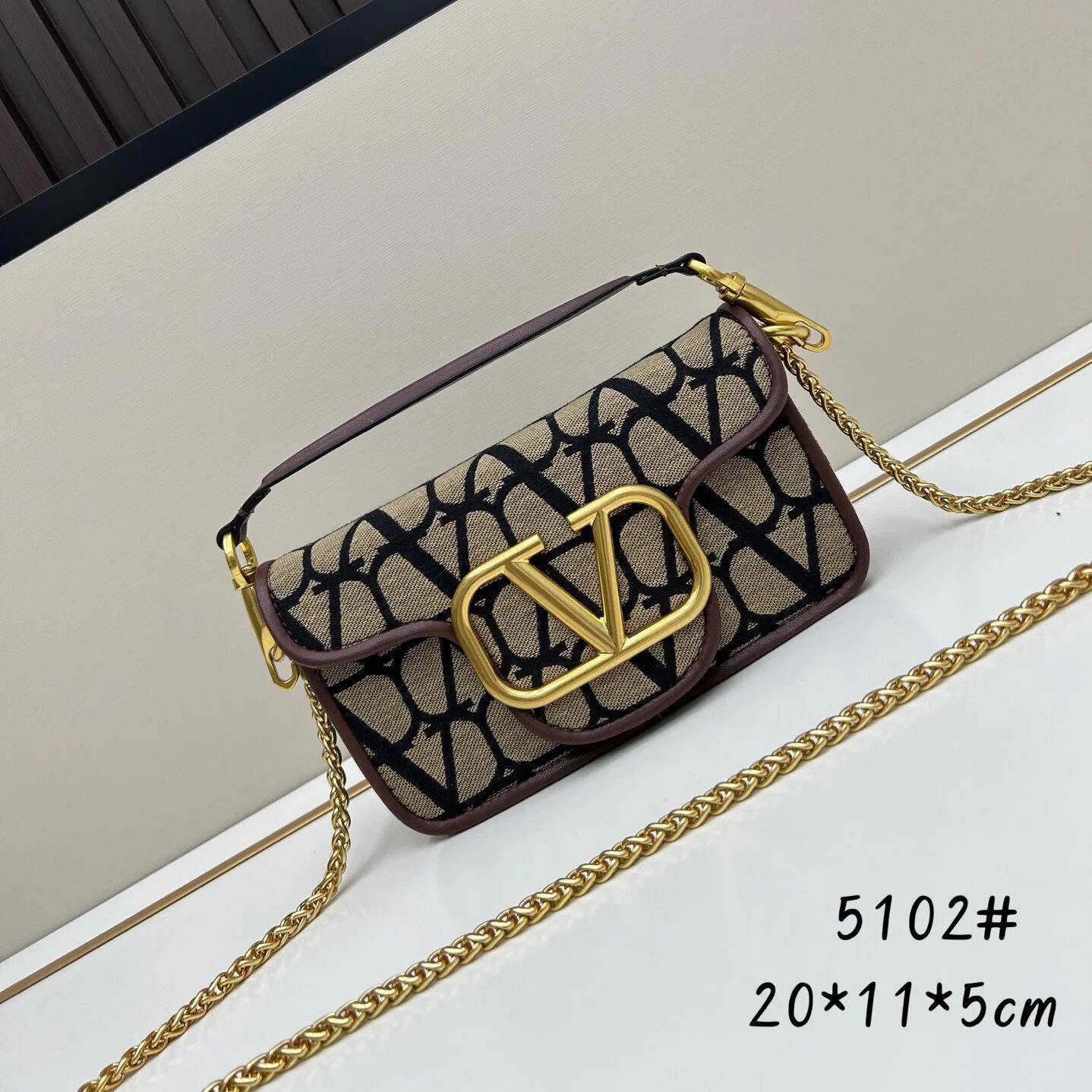 Valentino Crossbody Bags 5102 VLogo monogram flap bag with chain strap product image