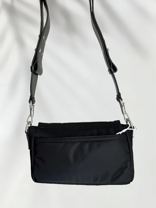 AMI Paris Crossbody Bags Nylon bag with heart patch and wide adjustable strap product detail image 15