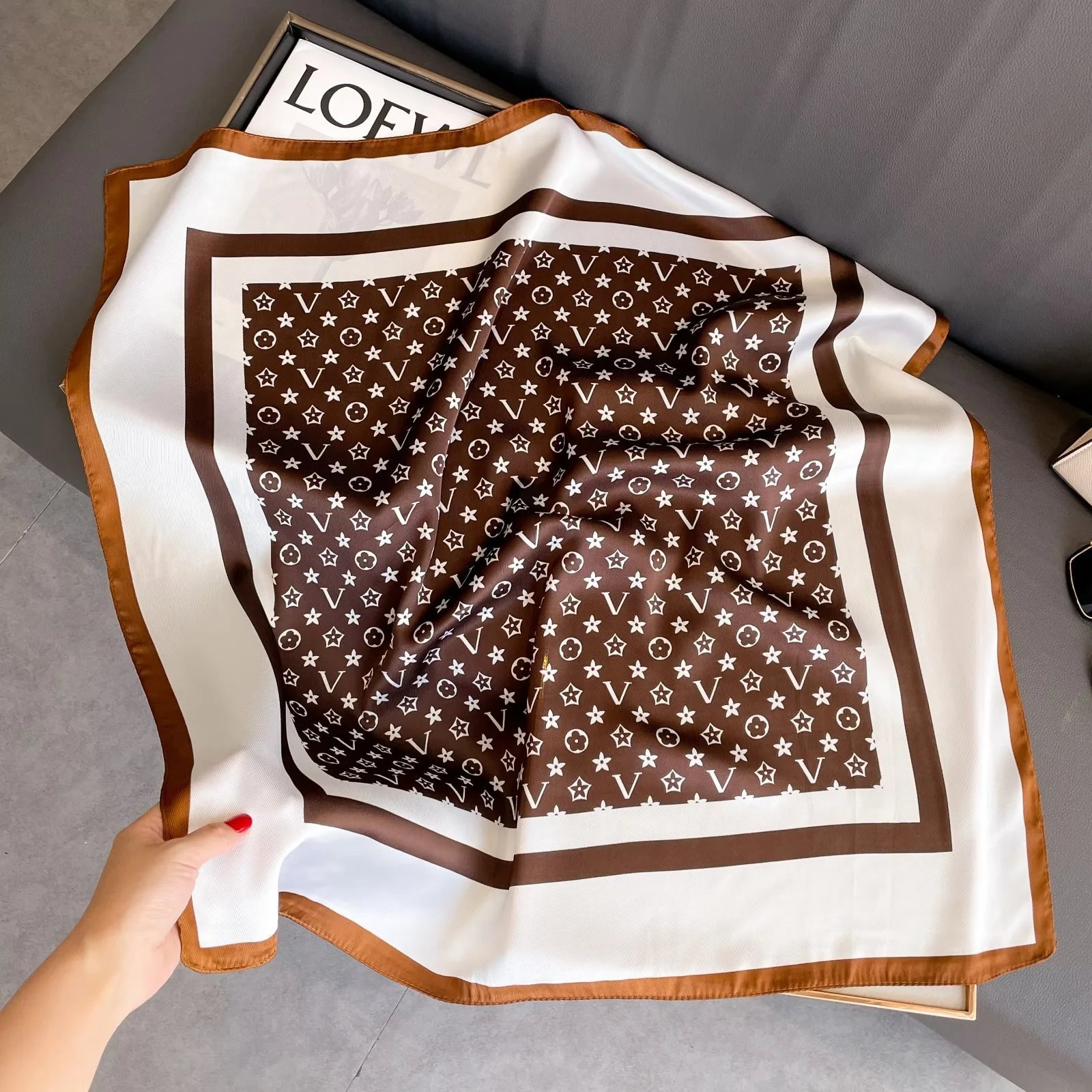 Unbranded Scarves Square Printed Satin Scarf — Style 6