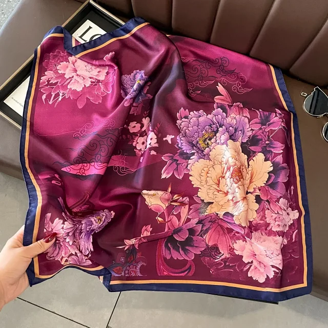 Unbranded Scarves Square Printed Satin Scarf product detail image 5
