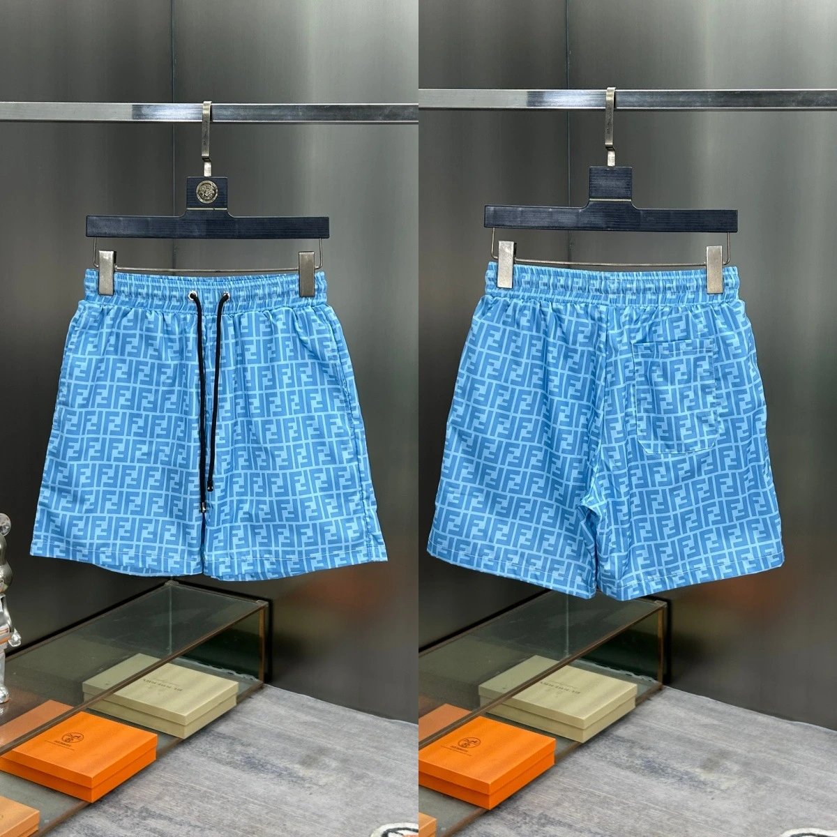 Fendi Swimwear FF monogram swim shorts — 313 Sky Blue