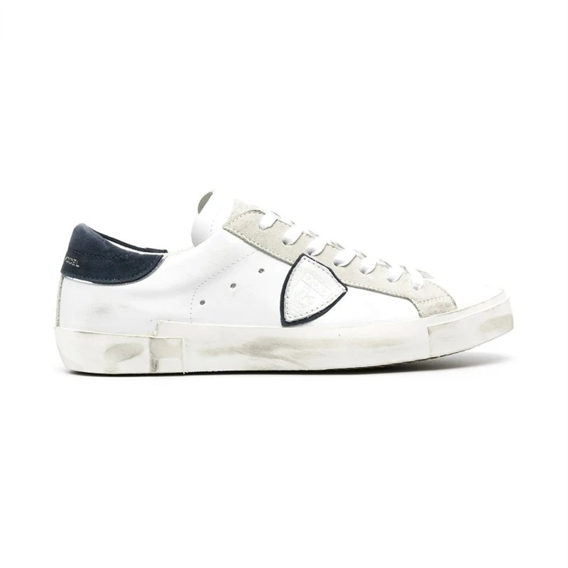 Philippe Model Sneakers Low-Top Shield-Logo — Silver