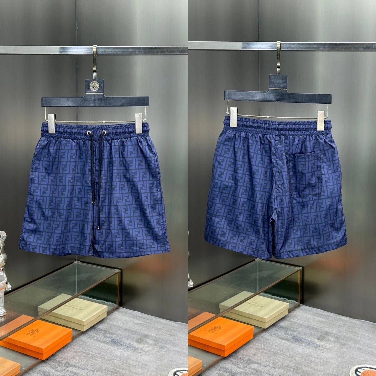 Fendi Swimwear FF monogram swim shorts — 313 Sapphire Blue