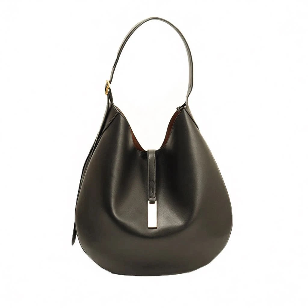 Ralph Lauren Shoulder Bags Crescent Hobo Bag with Gold Logo Plaque image 5
