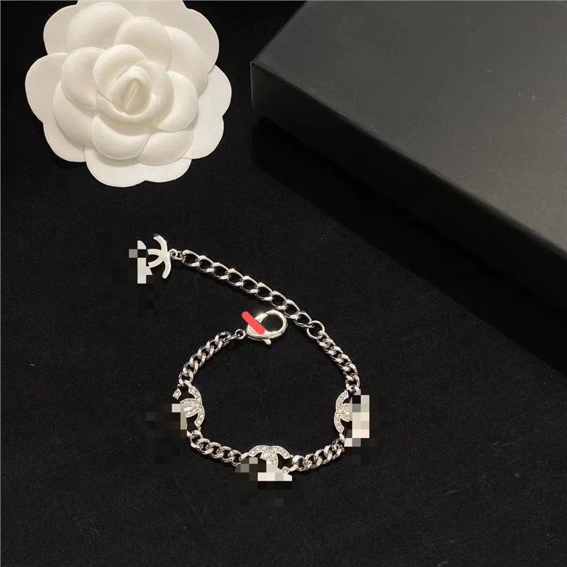 Chanel Jewelry Crystal Double C Cuban Chain Bracelet image 4