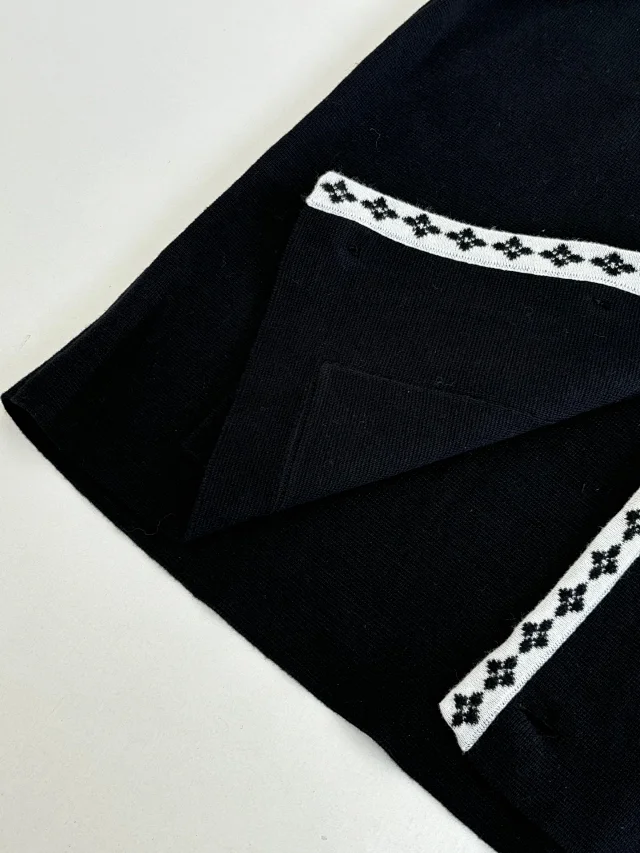 Unbranded Contrast-trim knit cardigan and trousers product detail image 8