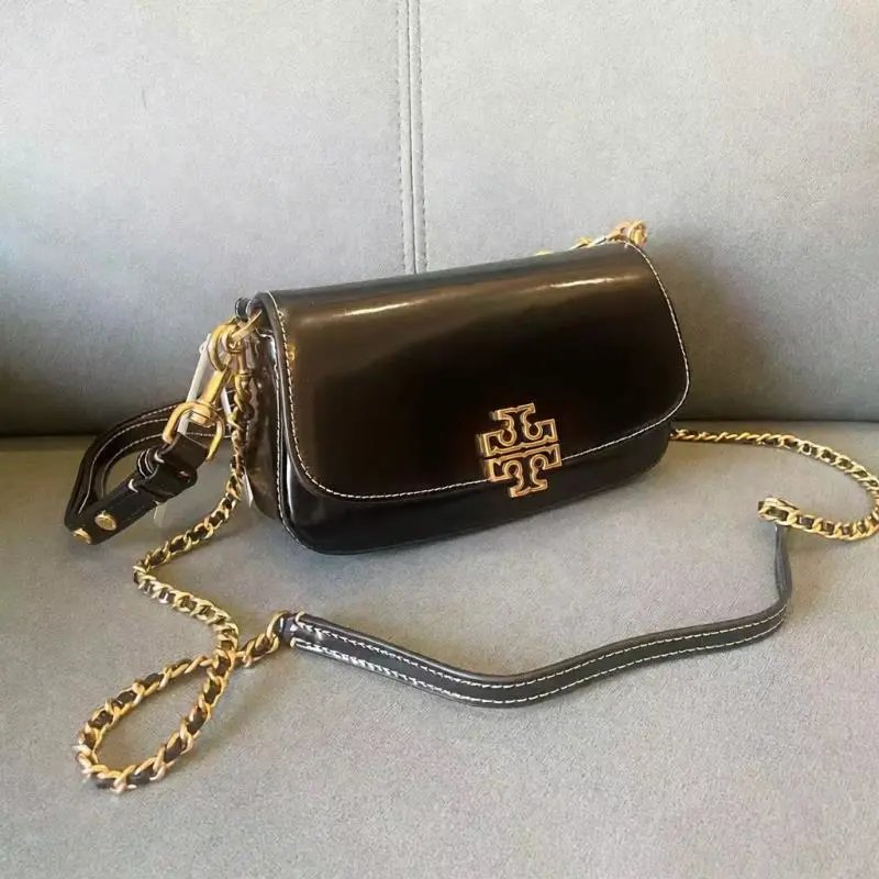 Tory Burch Crossbody Bags Britten Convertible Bag — Patent leather black