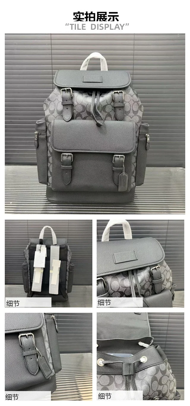 Coach Backpacks Flap backpack with buckle straps and front pocket product detail image 12