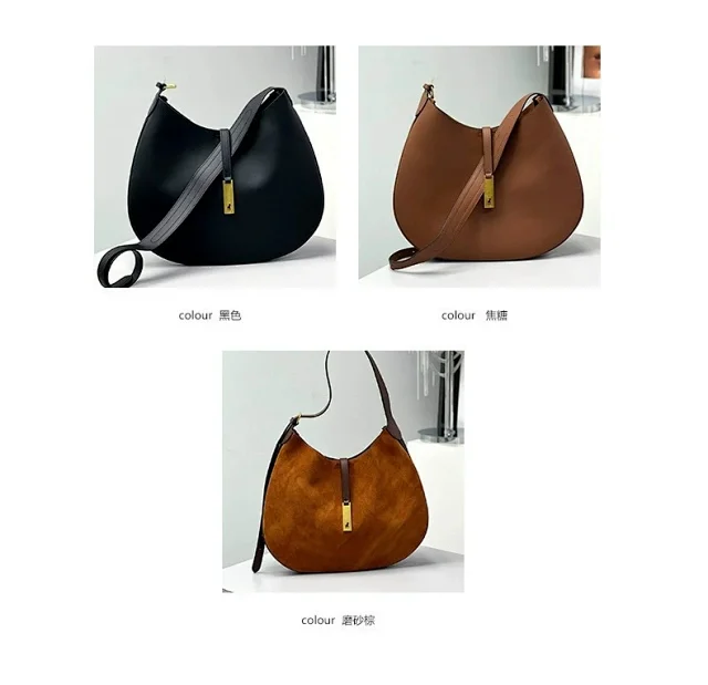 Ralph Lauren Shoulder Bags Crescent Hobo Bag with Gold Logo Plaque product detail image 4