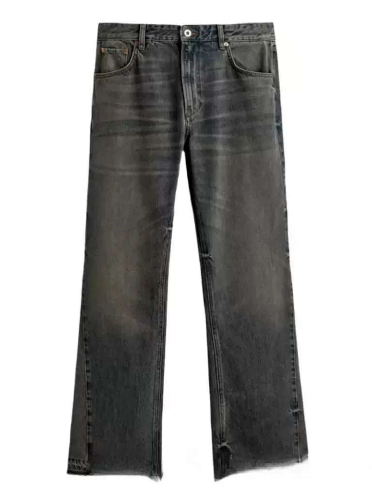Unbranded Jeans Straight-leg with raw hems — Teal