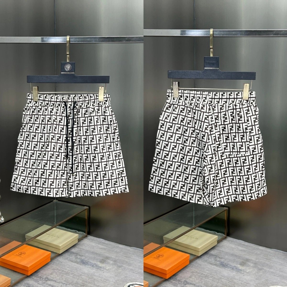 Fendi Swimwear FF monogram swim shorts — 313 white