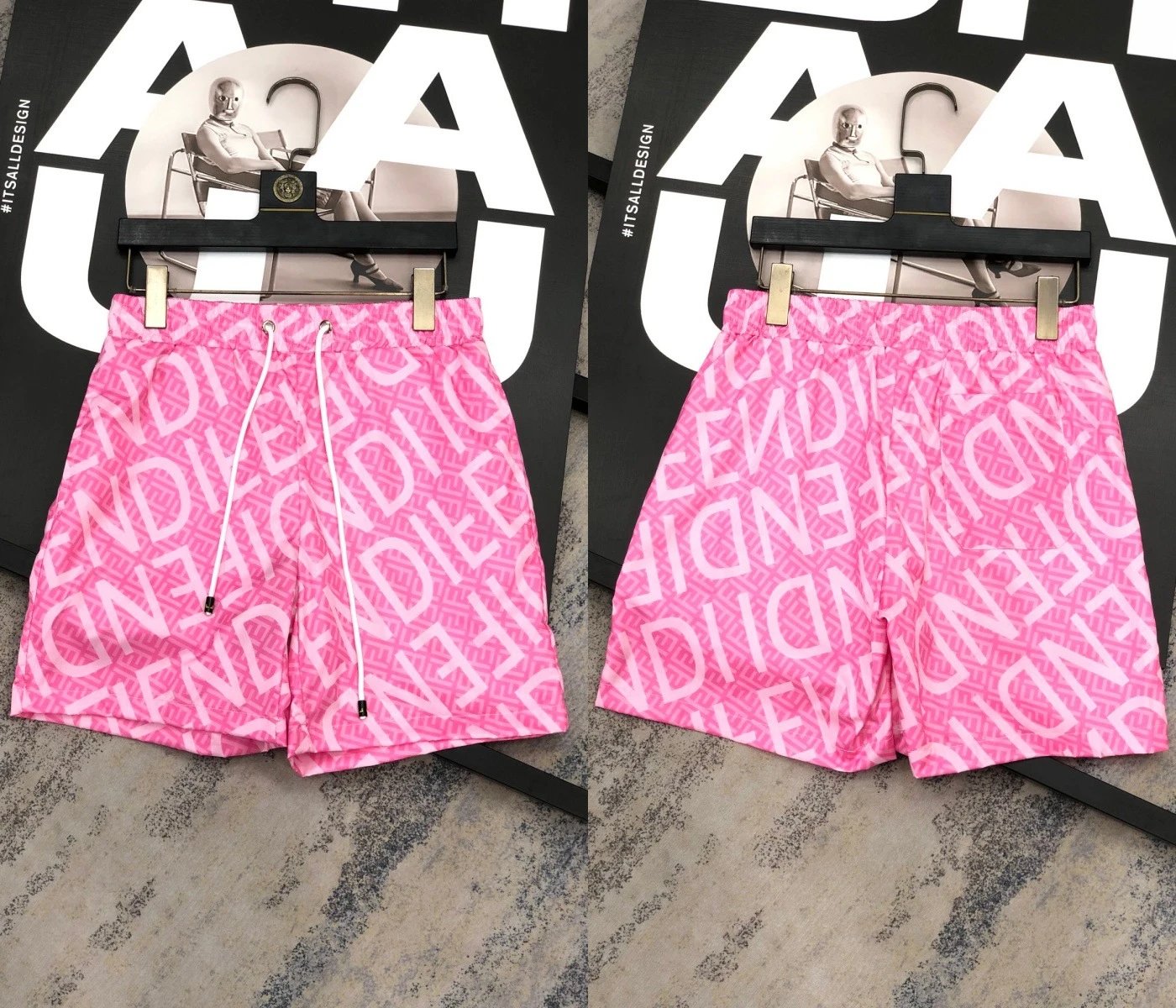 Fendi Swimwear FF monogram swim shorts — 316 pink