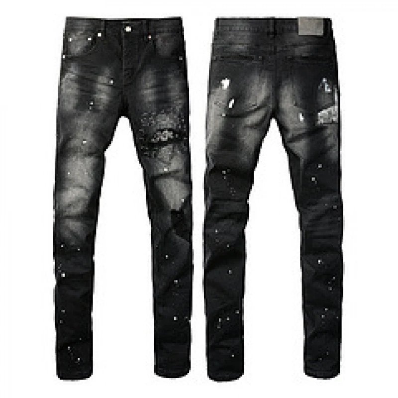 Purpul Jeans Slim distressed paint-splatter — 9099