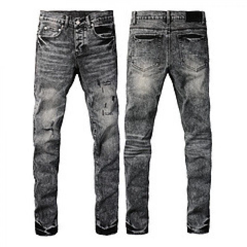 Purpul Jeans Slim distressed paint-splatter — 9105