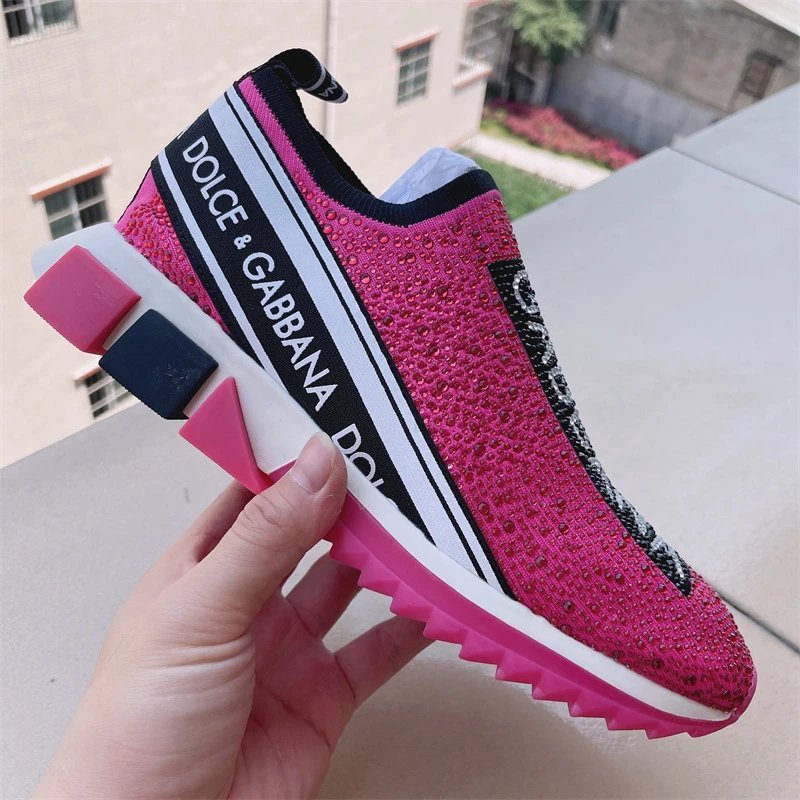 Dolce & Gabbana Sneakers Rhinestone Slip-On Chunky Sole — Style 3