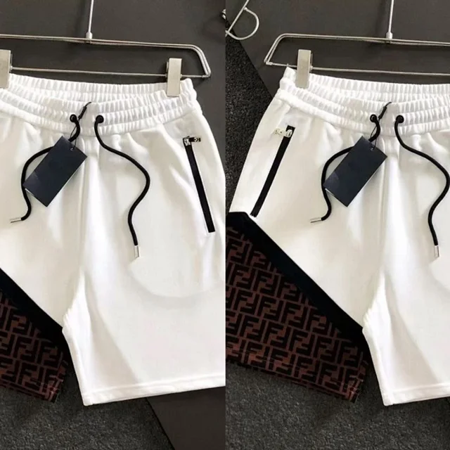Fendi Shorts Drawstring with FF monogram panel and zip pockets product detail image 4