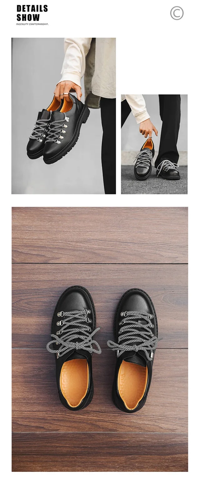 Unbranded Casual Shoes Textured Lace-Up Lug Sole product detail image 8