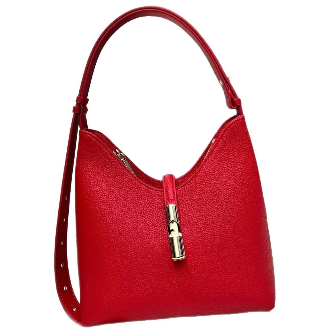 Unbranded Shoulder Bags 1H8949 pebbled hobo bag with adjustable strap and metal clasp image 5