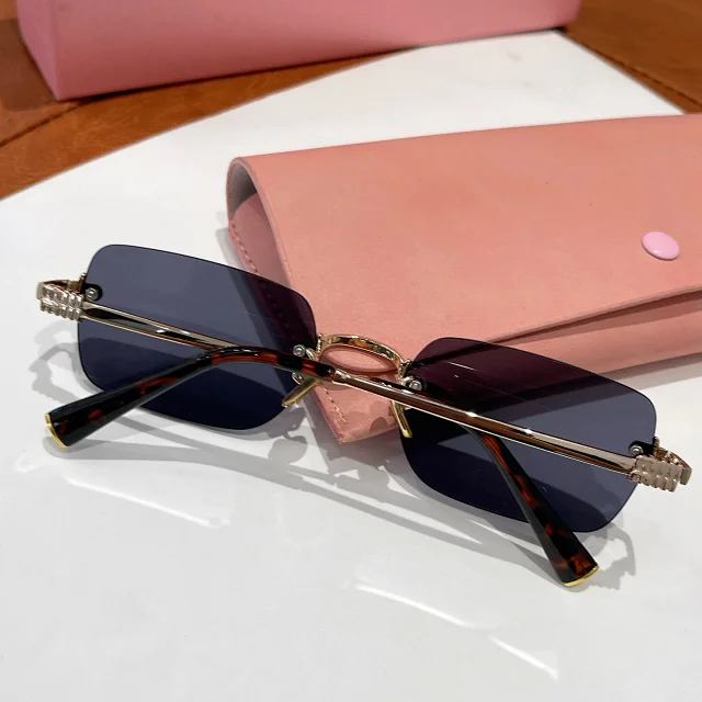 Miu Eyewear Rimless rectangular sunglasses product detail image 17