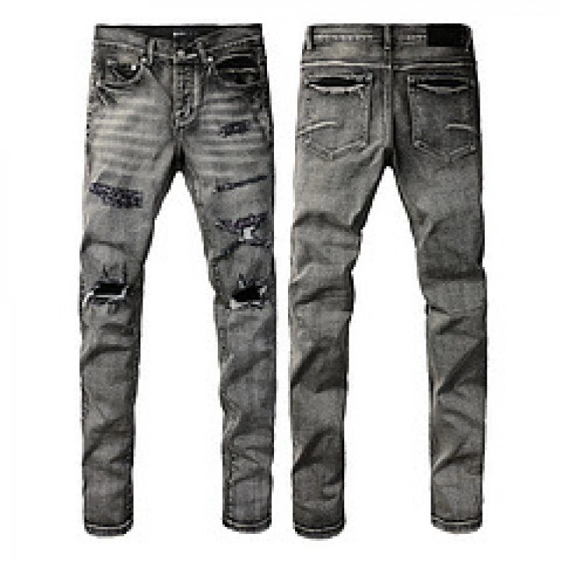 Purpul Jeans Slim distressed paint-splatter — 9068