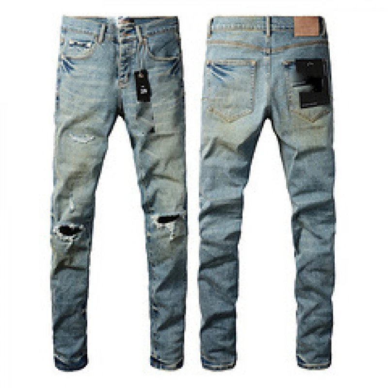Purpul Jeans Slim distressed paint-splatter — 9076