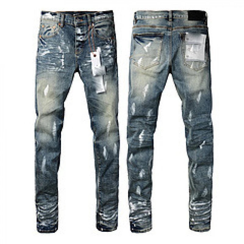 Purpul Jeans Slim distressed paint-splatter — 9060
