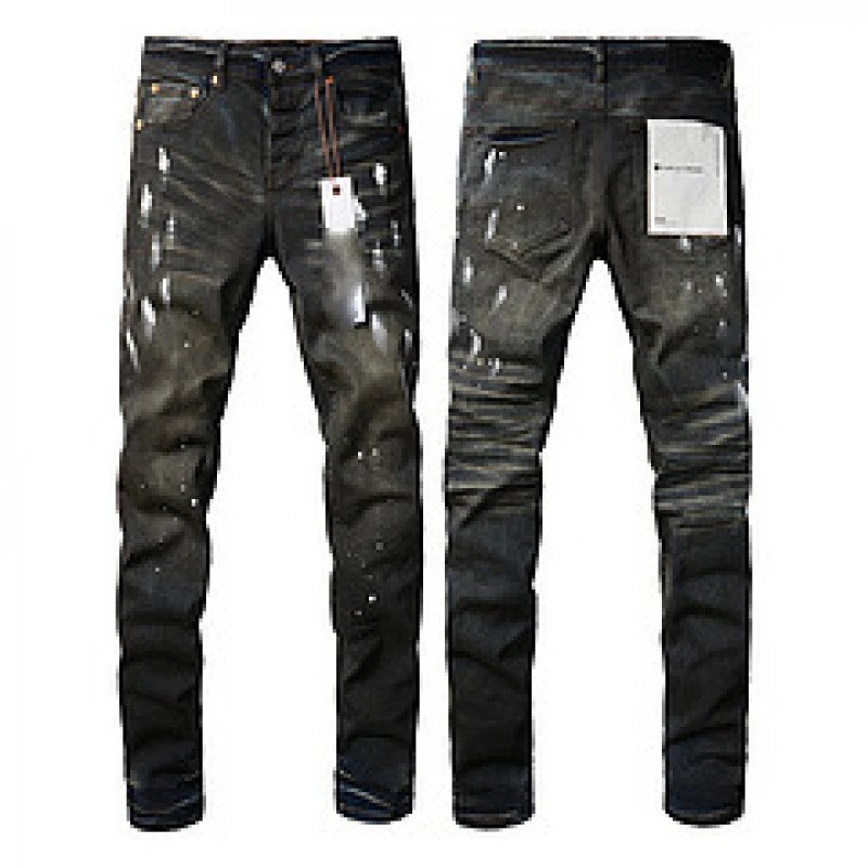 Purpul Jeans Slim distressed paint-splatter — 9036