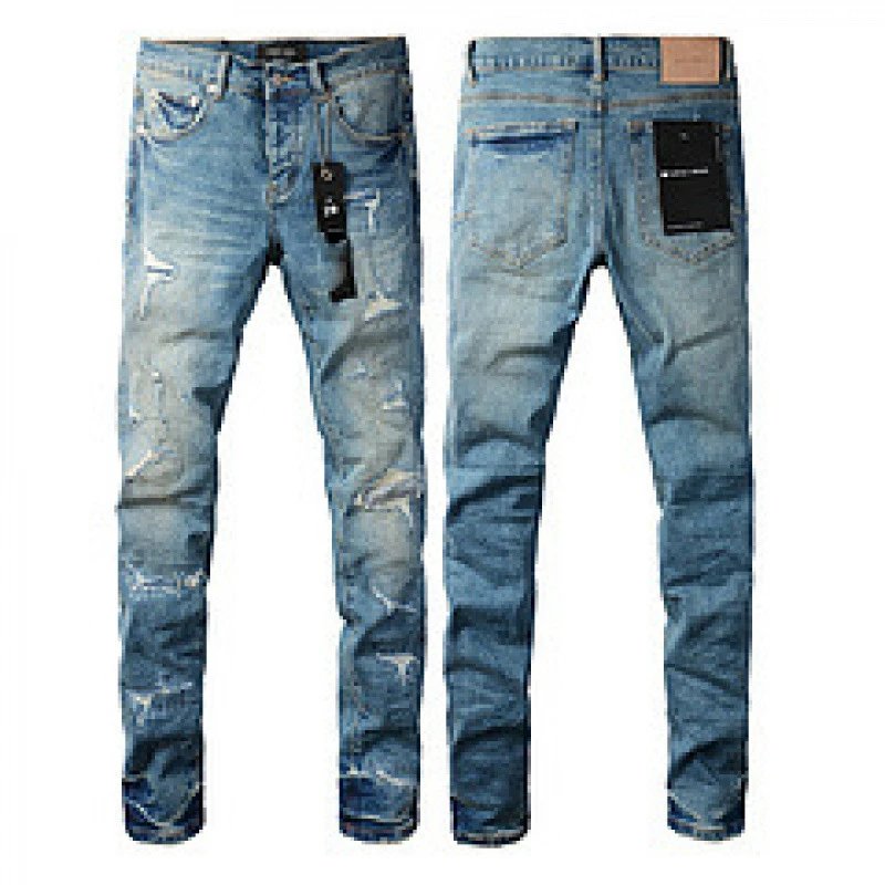 Purpul Jeans Slim distressed paint-splatter — 9073