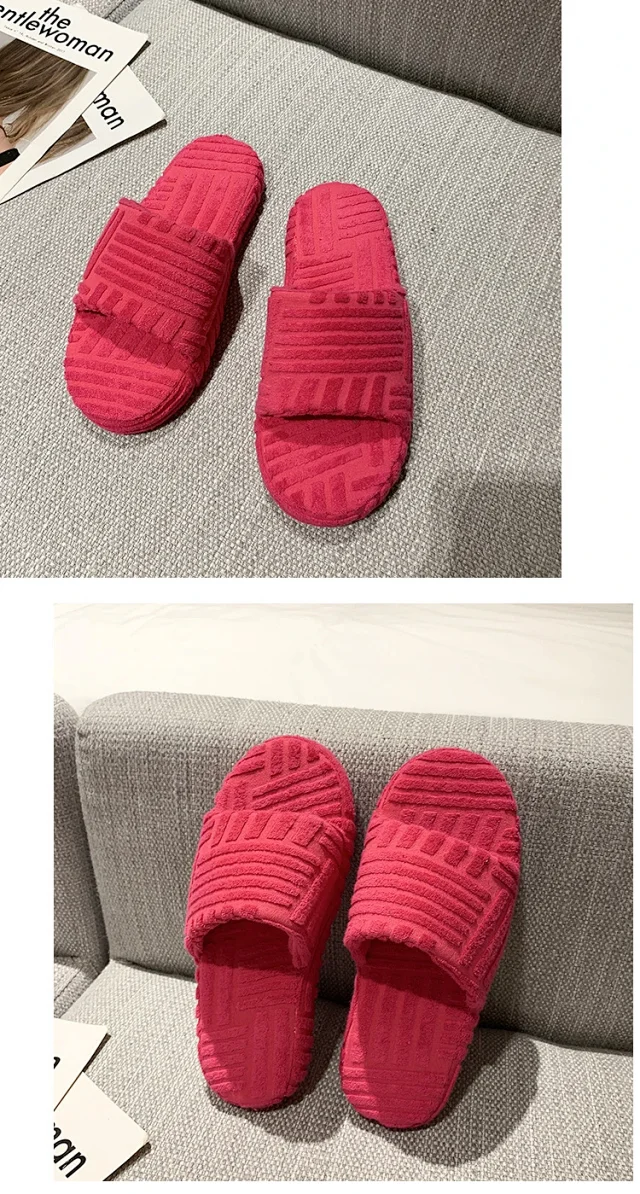 Unbranded Slippers Towel-textured thick-sole slide product detail image 23