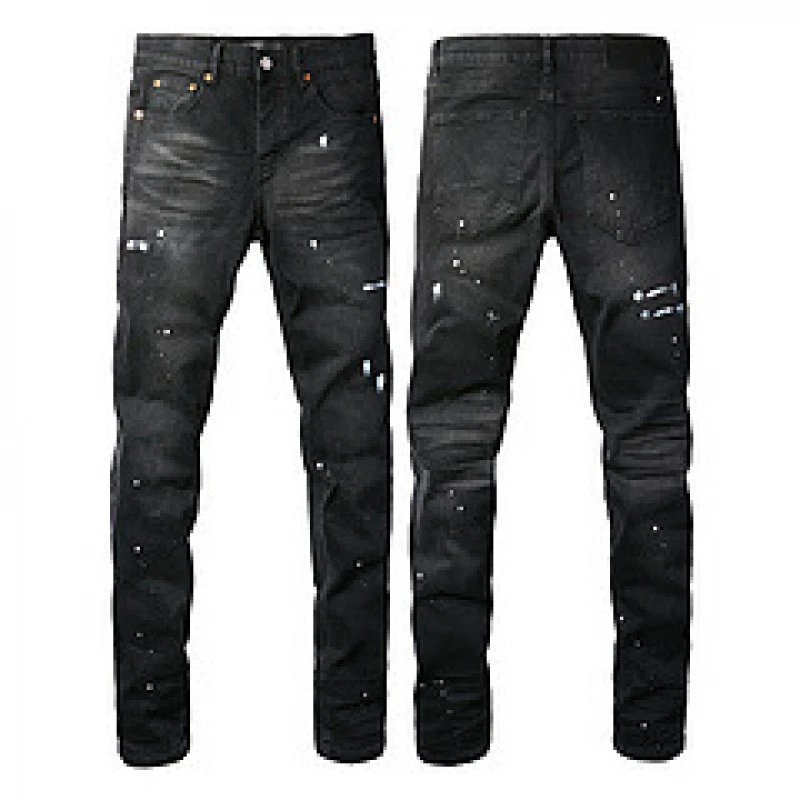 Purpul Jeans Slim distressed paint-splatter — 9098