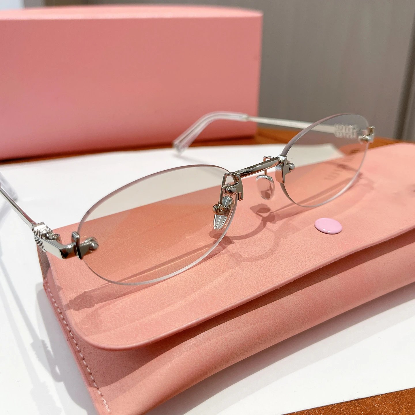 Unbranded Eyewear EF63008 Rimless Oval Glasses — Silver frame mercury sheet