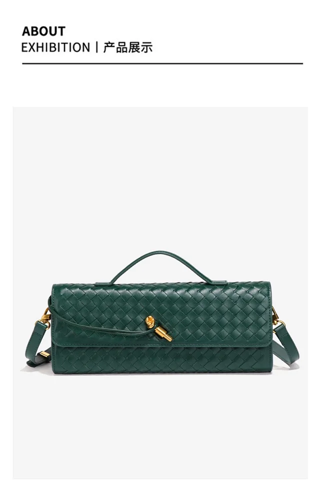 Unbranded Crossbody Bags Woven top-handle flap bag with gold-tone turn-lock product detail image 9