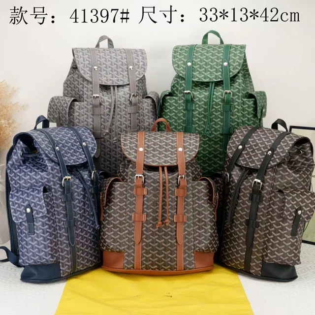 Goyard Backpacks Monogram flap backpack with side pockets product detail image 1