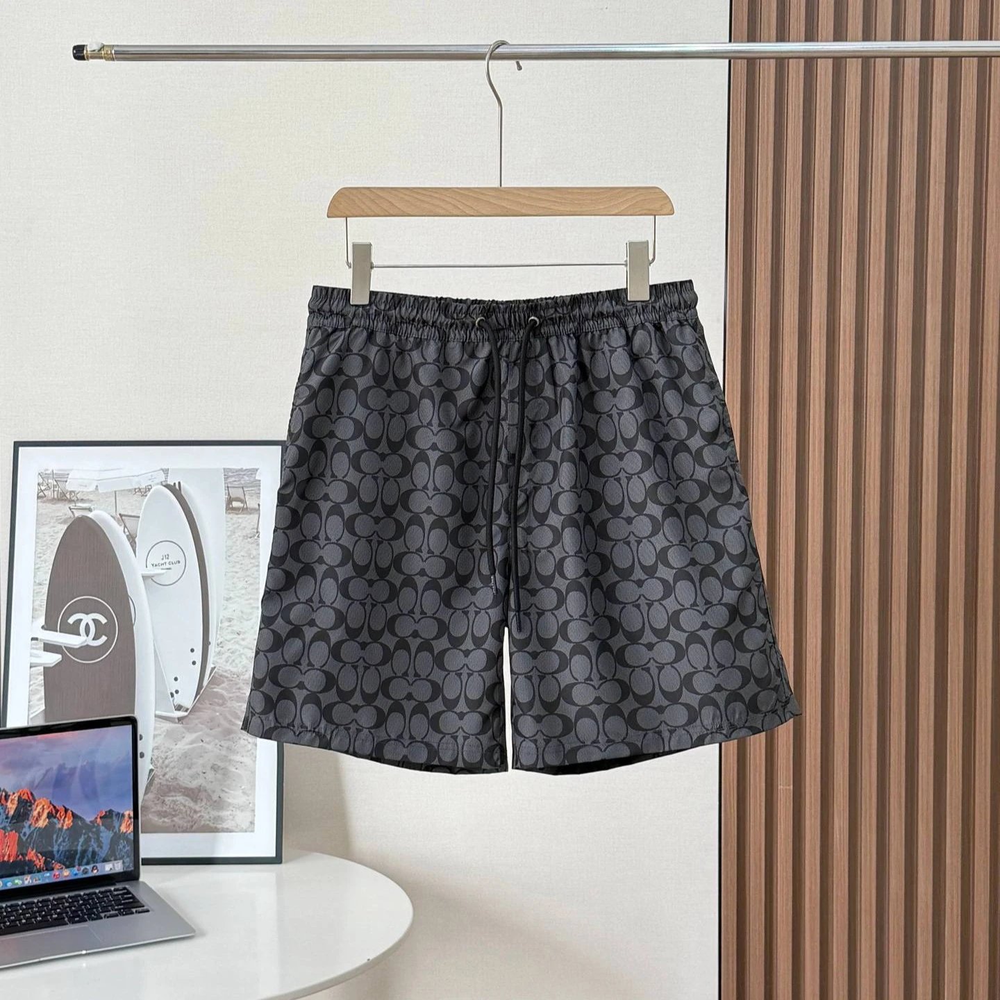Coach Shorts Signature C Print Drawstring image 2