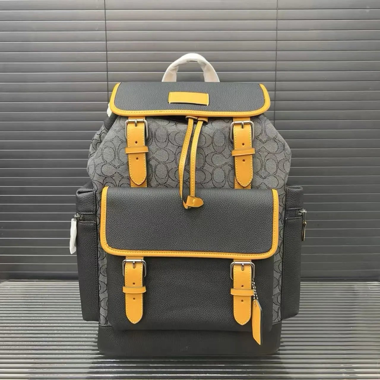 Coach Backpacks Flap backpack with buckle straps and front pocket — Style 6
