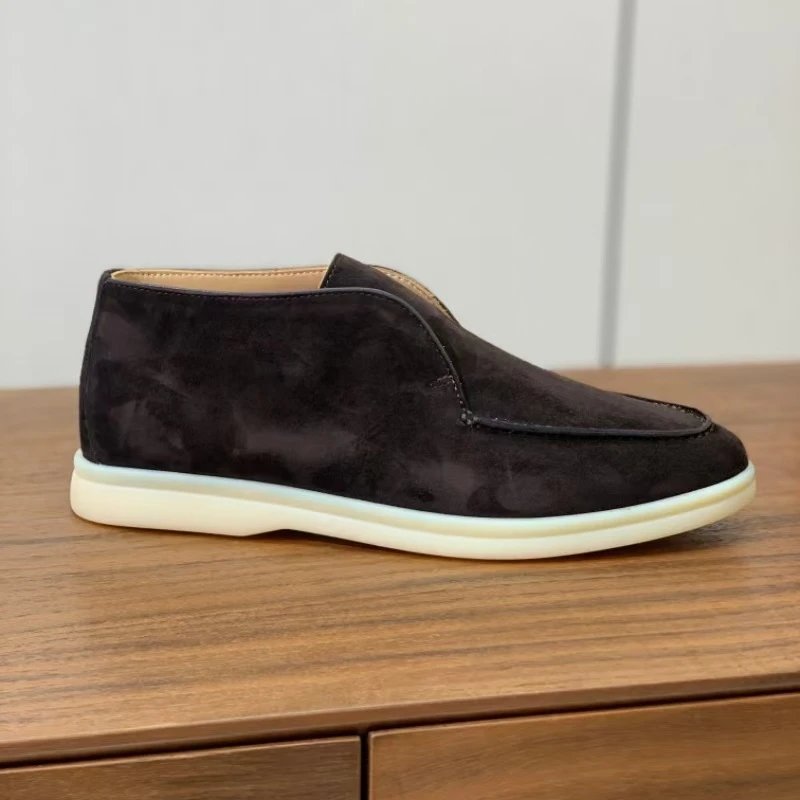 Unbranded Casual Shoes Slip-on moc-toe ankle — Coffee color