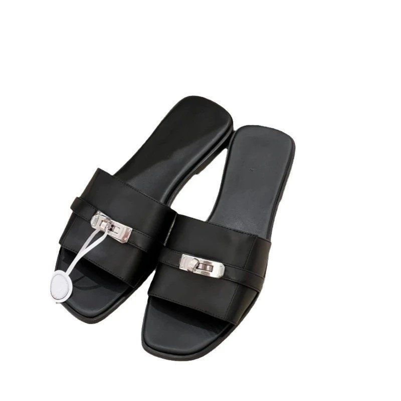 Unbranded Sandals Flat slide with metal buckle detail image 5