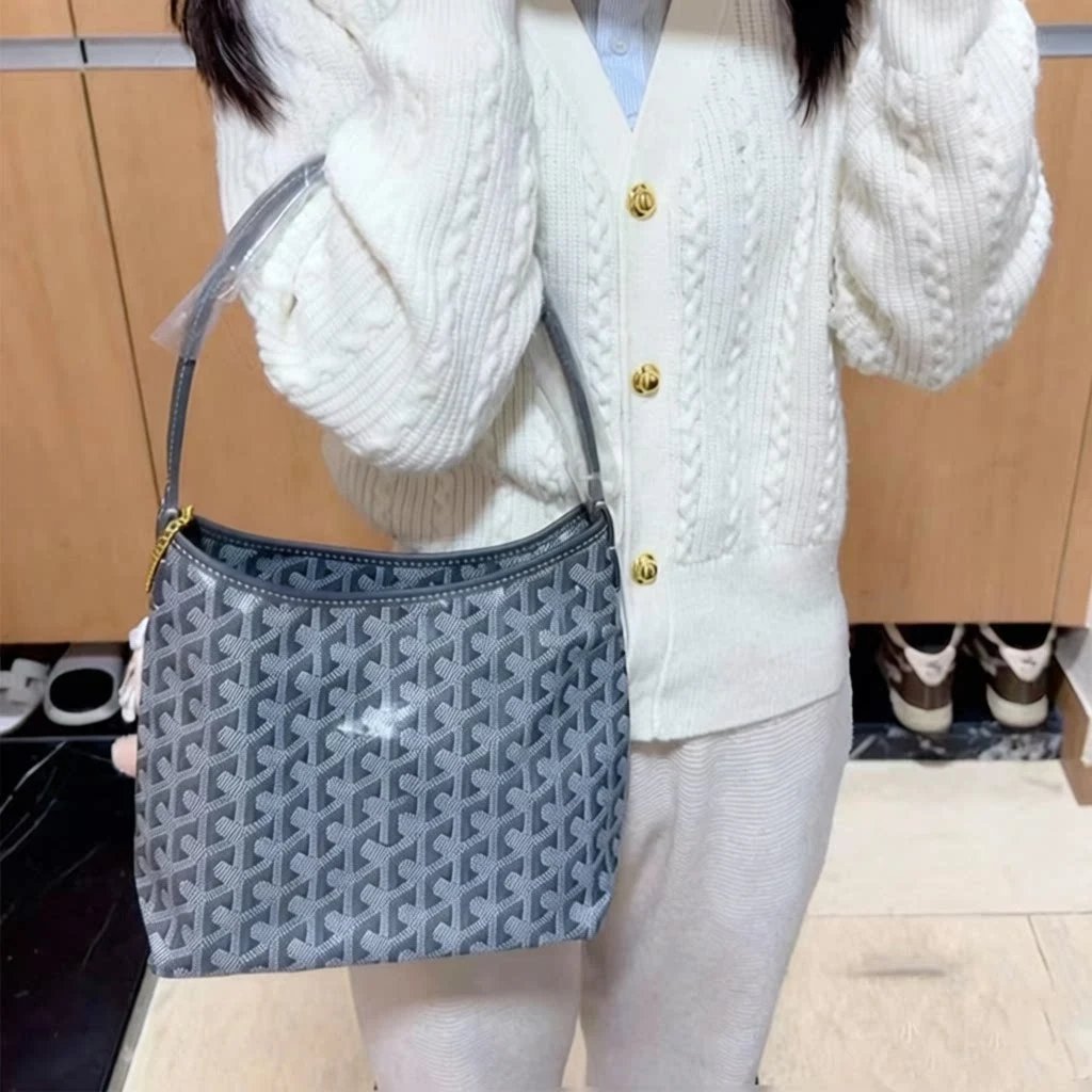 Goyard Shoulder Bags Goyardine hobo bag — High quality mini hobo gray
