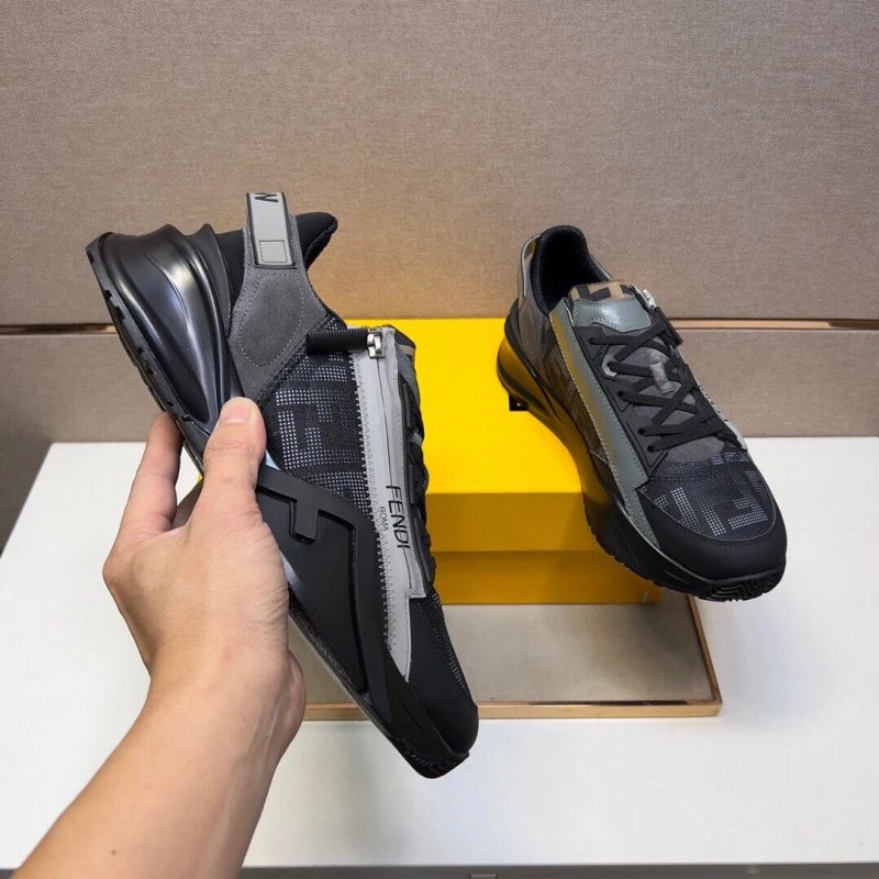 Fendi Sneakers Flow with FF monogram panels — gray