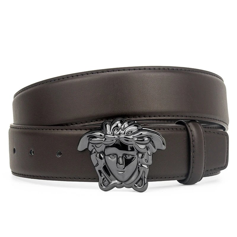 ZUER Belts Snake-haired face buckle — American gun coffee