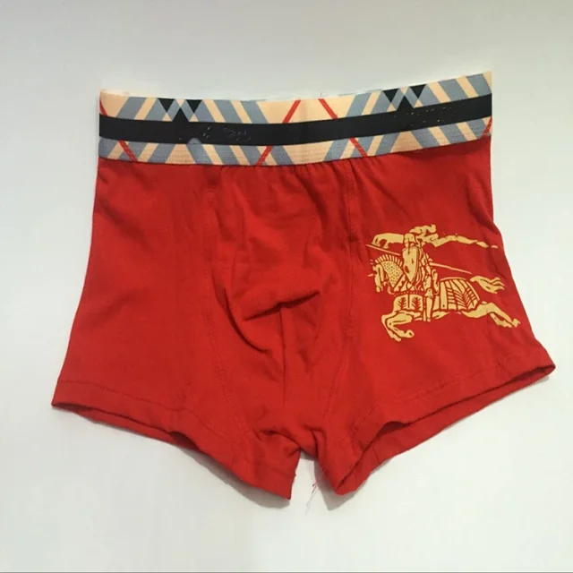 Burberry Underwear Equestrian Knight Print Boxer Briefs with Check-Pattern Waistband product detail image 5