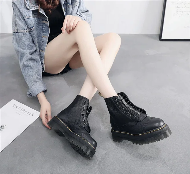 Dr. Martens Boots Platform ankle with front zip and laces product detail image 8