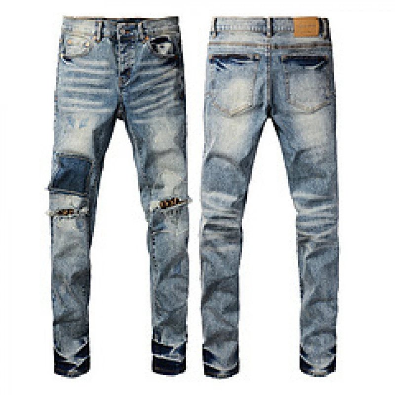 Purpul Jeans Slim distressed paint-splatter — 9095
