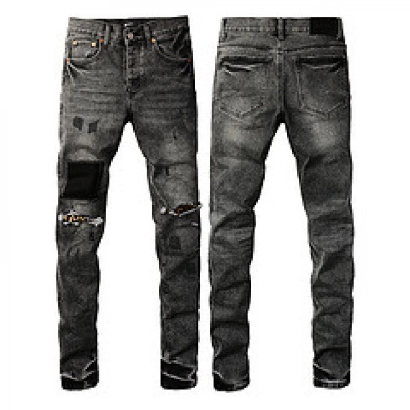 Purpul Jeans Slim distressed paint-splatter — 9102