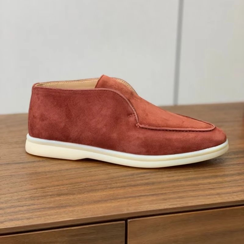 Unbranded Casual Shoes Slip-on moc-toe ankle — Brick red