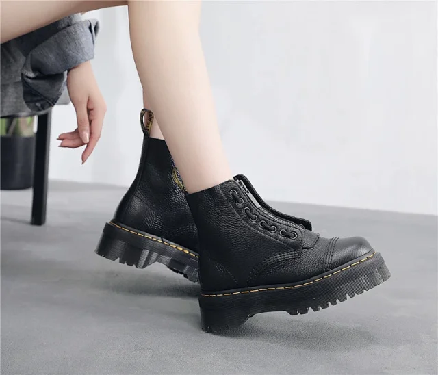 Dr. Martens Boots Platform ankle with front zip and laces product detail image 10