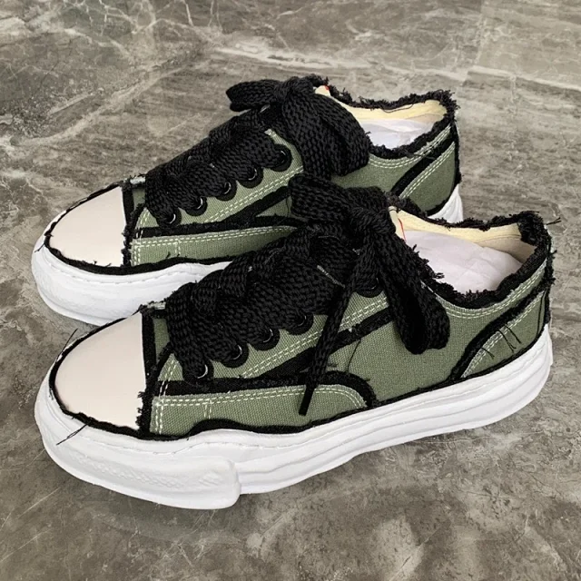 Unbranded Sneakers Low-top distressed canvas with thick soles product detail image 4