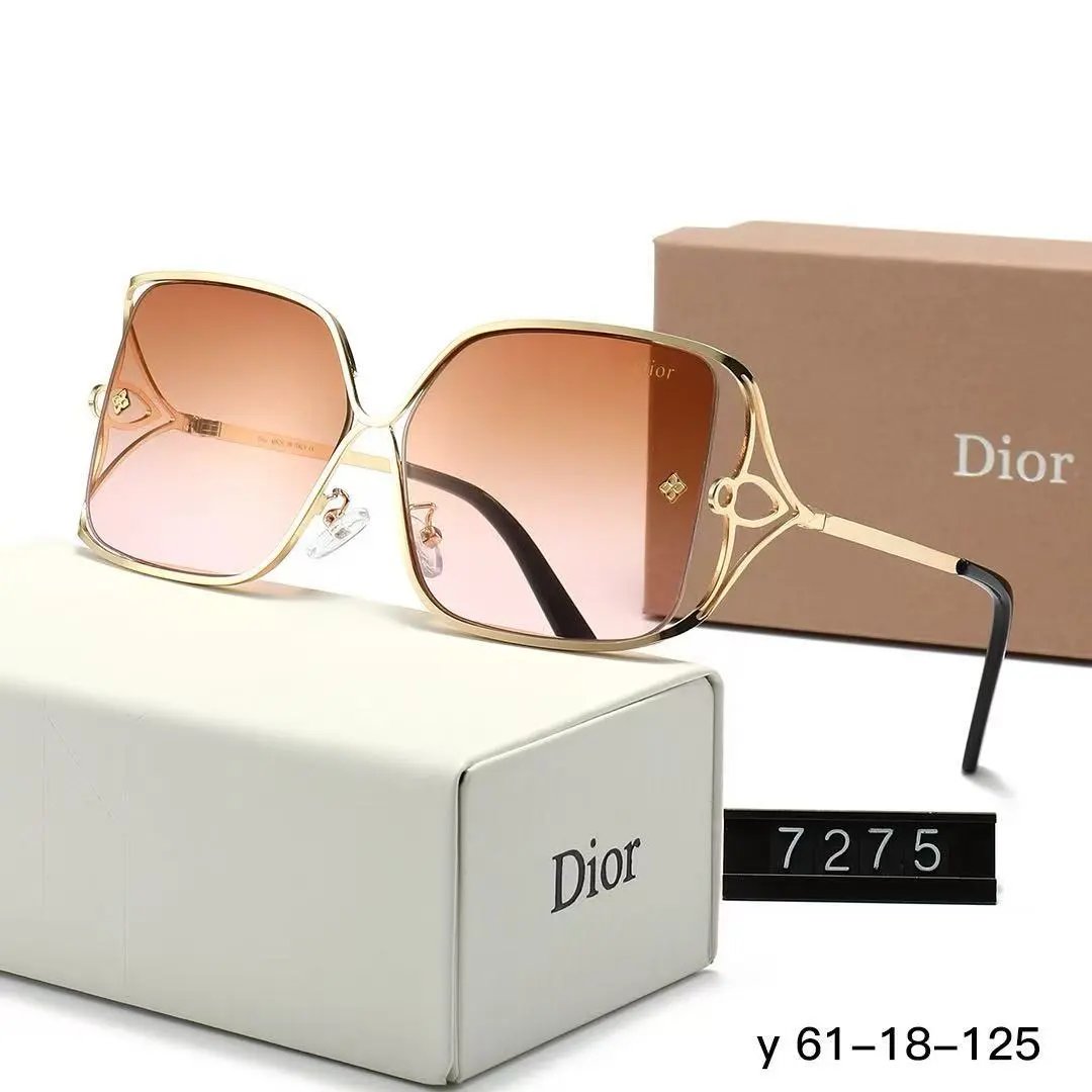 Dior Eyewear 7275 oversized square metal-frame sunglasses — C 5 Pink lenses with a gold frame