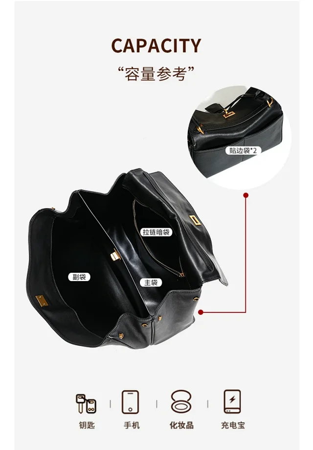 Unbranded Handbags Top-handle handbag with flap and turn-lock closure product detail image 4