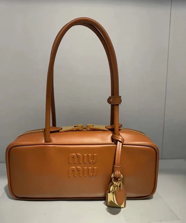 Miu Handbags Long-Handle Bowling Bag with Padlock Charms product detail image 3